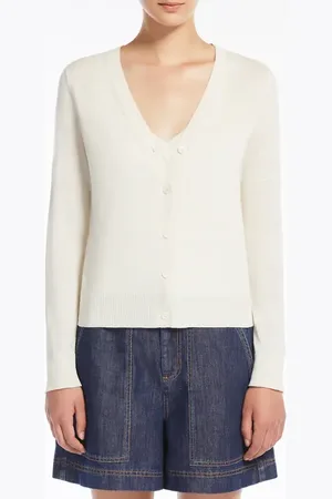 Max Mara Marabu Silk & Linen Cardigan in at Nordstrom, Size Small