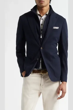 ELEVENTY Cotton Blend Knit Sport Coat With Removable Bib in at Nordstrom, Size 46 Us