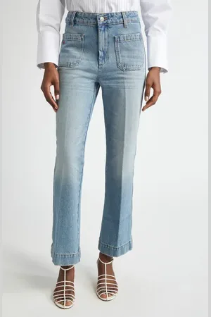 Victoria Beckham Alina Kick Flare Crop Jeans in at Nordstrom, Size 26