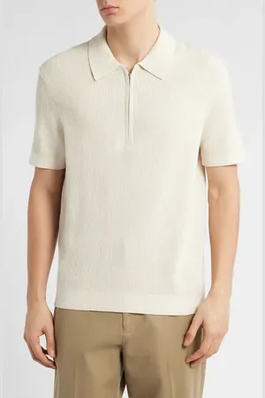 NN.07 Hansie 6600 Organic Cotton Quarter Zip Sweater Polo in at Nordstrom, Size Small