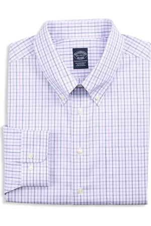 Brooks Brothers Big & Tall Non-Iron Tattersall Check Dress Shirt in at Nordstrom, Size 19 - 34
