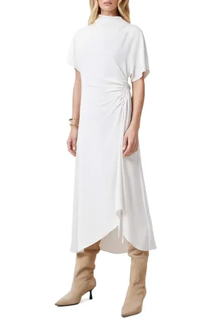 AllSaints Rosie Mock Neck Side Drape Asymmetric Maxi Dress in at Nordstrom, Size 2 Us