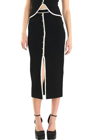 Endless Rose Contrast Front Slit Maxi Sweater Skirt in at Nordstrom, Size Small
