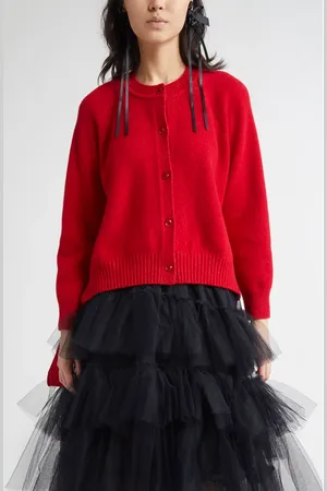 Simone Rocha Open Back Virgin Wool Blend Cardigan in at Nordstrom, Size Small