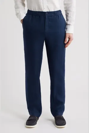 Bugatchi Tristan Drawstring Linen Pants in at Nordstrom, Size Small