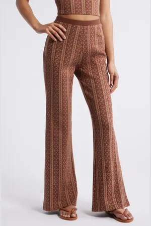 Rip Curl San Carlos Mixed Print Jacquard Flare Pants in at Nordstrom, Size Small