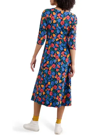 Seasalt Cornwall Veronica Floral Organic Cotton Jersey Midi Dress in at Nordstrom, Size 4 Us