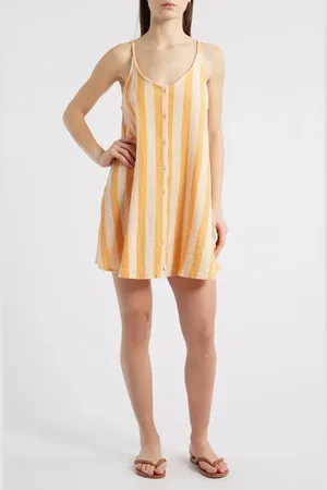 Rip Curl Surf Stripe Cotton Gauze Cover-Up Dress in at Nordstrom, Size Small