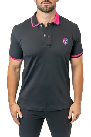 Maceoo Tipped Delhi Embroidered Polo in at Nordstrom, Size 2