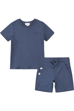 Miles The Label Blue Shirt & Shorts Set in at Nordstrom, Size 9M