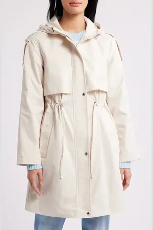 Sam Edelman Hooded Longline Jacket in at Nordstrom, Size Medium