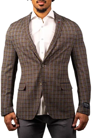 Maceoo Gingham Unconstructed Knit Blazer in at Nordstrom, Size 3
