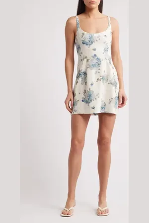 FAITHFULL THE BRAND Sanne Floral Linen Minidress in at Nordstrom, Size X-Large