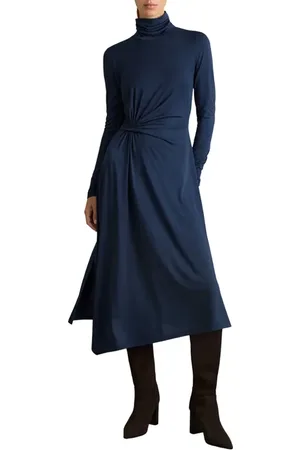 Reiss Casey Draped Jersey Midi Dress in at Nordstrom, Size 2 Us