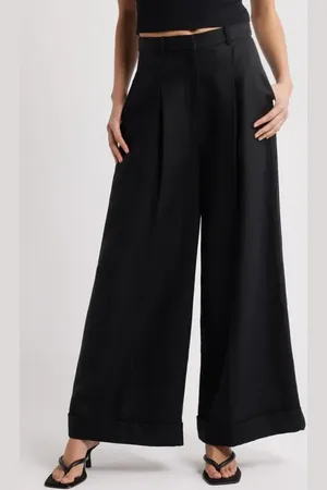 FAITHFULL THE BRAND Clove Cuff Wide Leg Linen Pants in at Nordstrom, Size X-Large