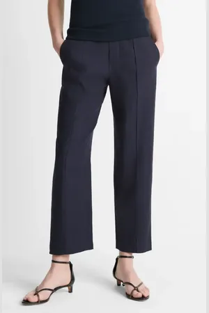 Vince Pintuck Linen Blend Tapered Trousers in at Nordstrom, Size X-Large