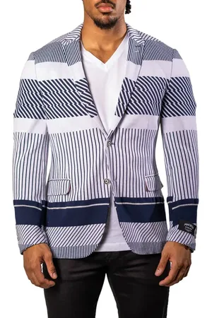 Maceoo Stripe Unconstructed Knit Blazer in at Nordstrom, Size 4