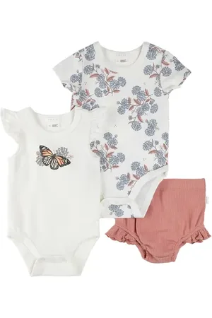 FIRSTS by petit lem Majestic Monarchs 3-Piece Bodysuits & Rib Ruffle Bloomers Set in at Nordstrom, Size Newborn