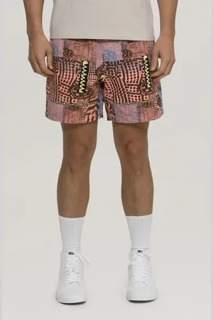 Maui & Sons Madras Rad Cotton Drawstring Shorts in at Nordstrom, Size Medium