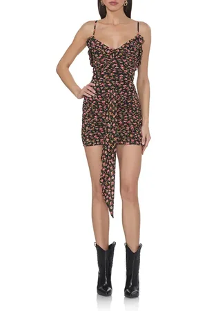 AFRM Mackie Ruched Tie Waist Minidress in at Nordstrom, Size Xx-Large