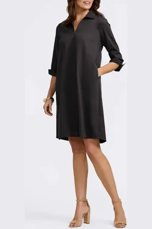 Foxcroft Agnes Belted Cotton Blend Shirtdress in at Nordstrom, Size X-Large