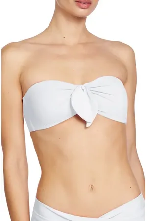 Robin Piccone Ava Knot Front Strapless Bikini Top in at Nordstrom, Size Medium