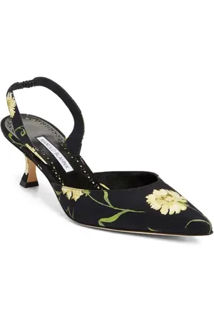 Manolo Blahnik Carolyne Floral Pointed Toe Slingback Pump in at Nordstrom, Size 10Us