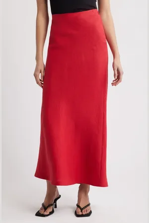 FAITHFULL THE BRAND Elise Bias Cut Linen Maxi Skirt in at Nordstrom, Size Small