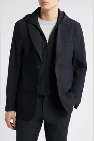 Emporio Armani Stretch Nylon Blazer with Removable Hooded Bib in at Nordstrom, Size 38 Us