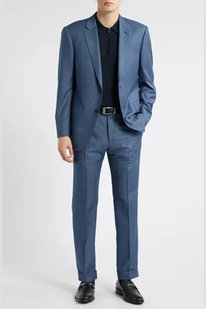 Emporio Armani Blue M??lange Wool Suit in at Nordstrom, Size 38 Us