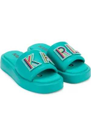 Karl Lagerfeld Opal Studs Platform Slide Sandal in at Nordstrom, Size 7