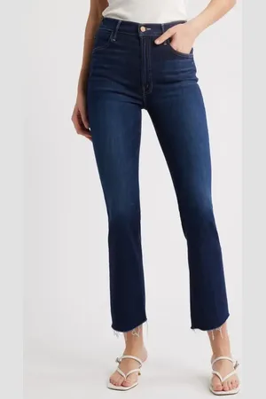 Mother The Lil Hustler Frayed High Waist Ankle Bootcut Jeans in at Nordstrom, Size 23P