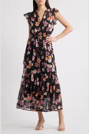 Steve Madden Osiris Floral Cap Sleeve Ruffle Dress in at Nordstrom, Size X-Small