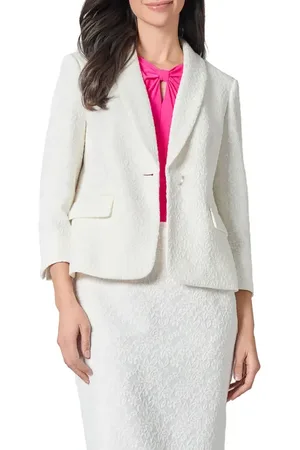 Kasper Shawl Collar Lace Three Quarter Sleeve Blazer in at Nordstrom, Size 10