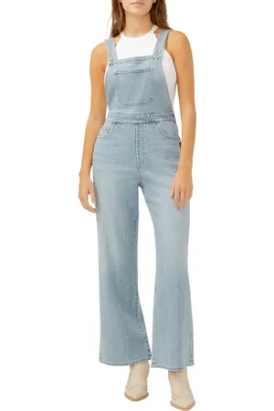 Silver Jeans Co. Wide Leg Denim Overalls in at Nordstrom, Size Small