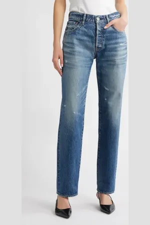 Moussy Aquebogue High Waist Ankle Straight Leg Jeans in at Nordstrom, Size 30
