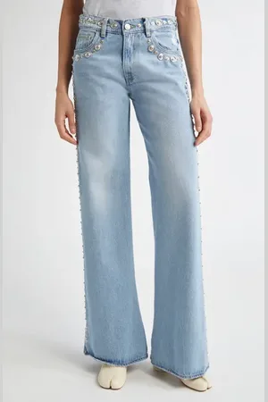COPERNI Snap Detail Wide Leg Jeans in at Nordstrom, Size Small