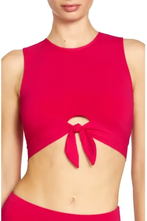 Robin Piccone Ava Tie Front Bikini Top in at Nordstrom, Size Large