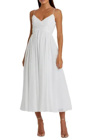Mac Duggal Faux Wrap Sleeveless Flowy Midi Dress in at Nordstrom, Size X-Large