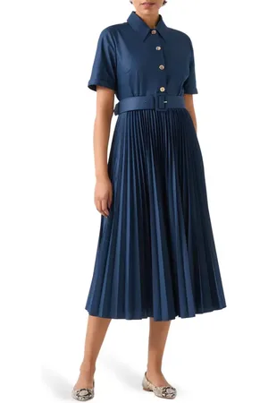 LK Bennett Cally Pleated Shirtdress in at Nordstrom, Size 10 Us