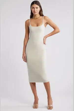 Open Edit Smooth Edit Strappy Midi Slipdress in at Nordstrom, Size Xx-Small