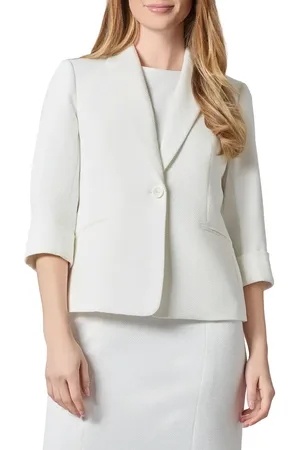 Kasper Stretch Cotton Piqu?? One-Button Blazer in at Nordstrom, Size 14