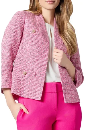 Kasper Four Pocket Collarless Tweed Blazer in at Nordstrom, Size 14