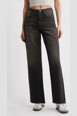 Topshop Wide Leg Column Jeans in at Nordstrom, Size 28