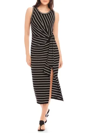 Fifteen Twenty Maddie Side Knot Midi Dress in at Nordstrom, Size Large