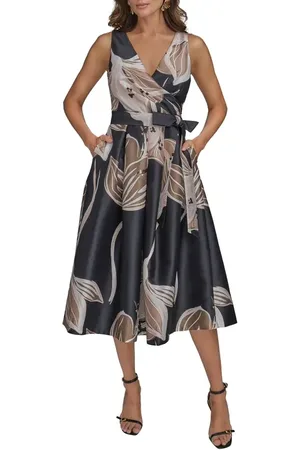 Donna Karan Faux Wrap Tie Waist Cocktail Dress in at Nordstrom, Size 10
