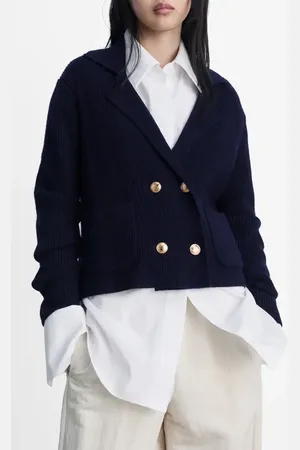 MANGO Double Breasted Cardigan in at Nordstrom, Size Large