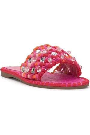 Jessica Simpson Brennara Crystal Embellished Slide Sandal in at Nordstrom, Size 7.5