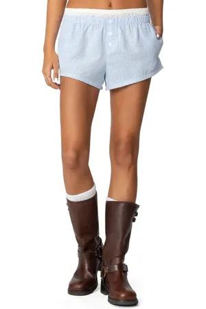Edikted Layered Gingham Boxer Shorts in at Nordstrom, Size Small
