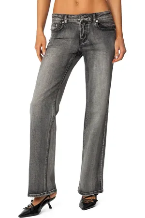 Edikted Low Rise Bootcut Jeans in at Nordstrom, Size Medium